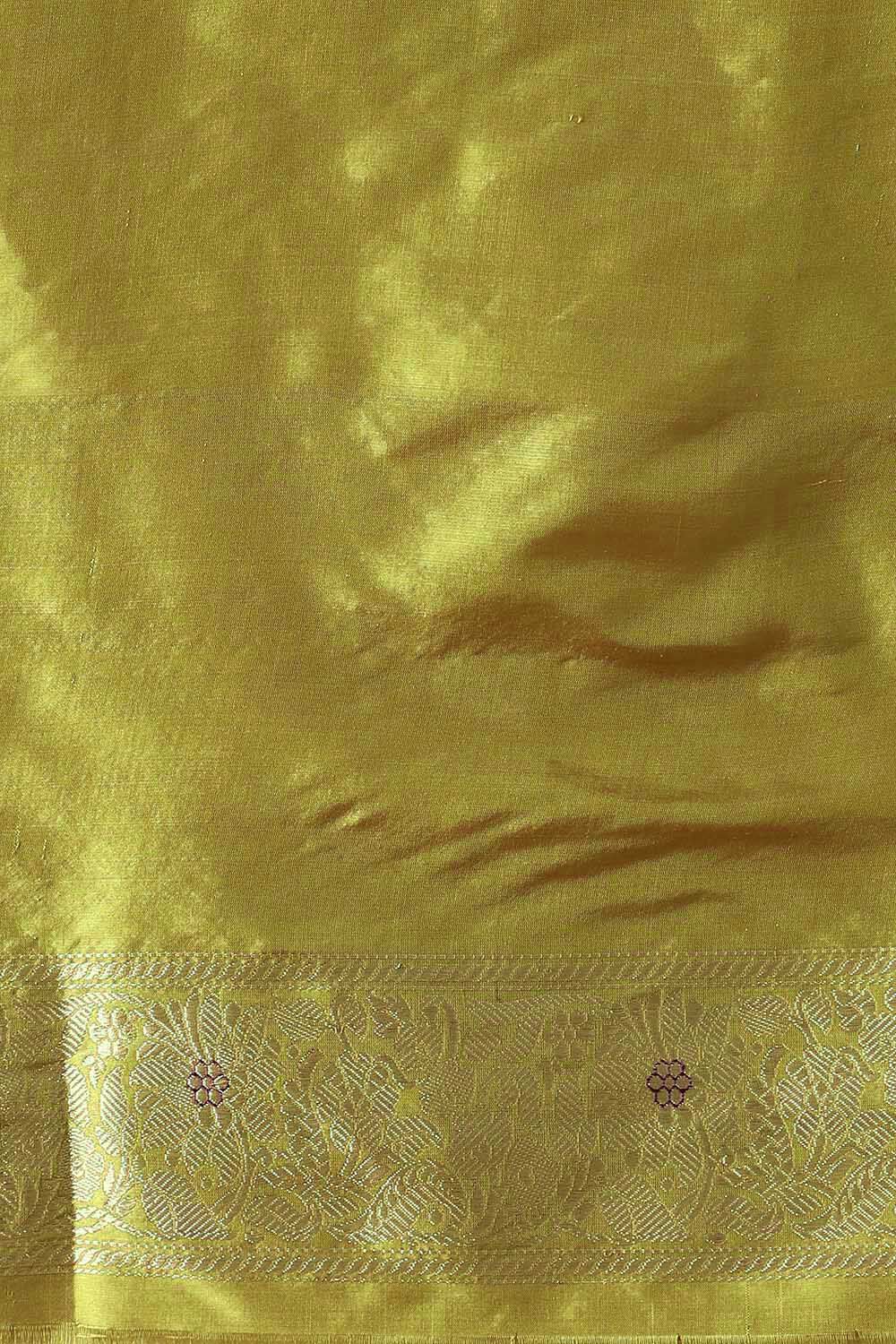 Light Green Pure Silk Banarasi Saree image number null