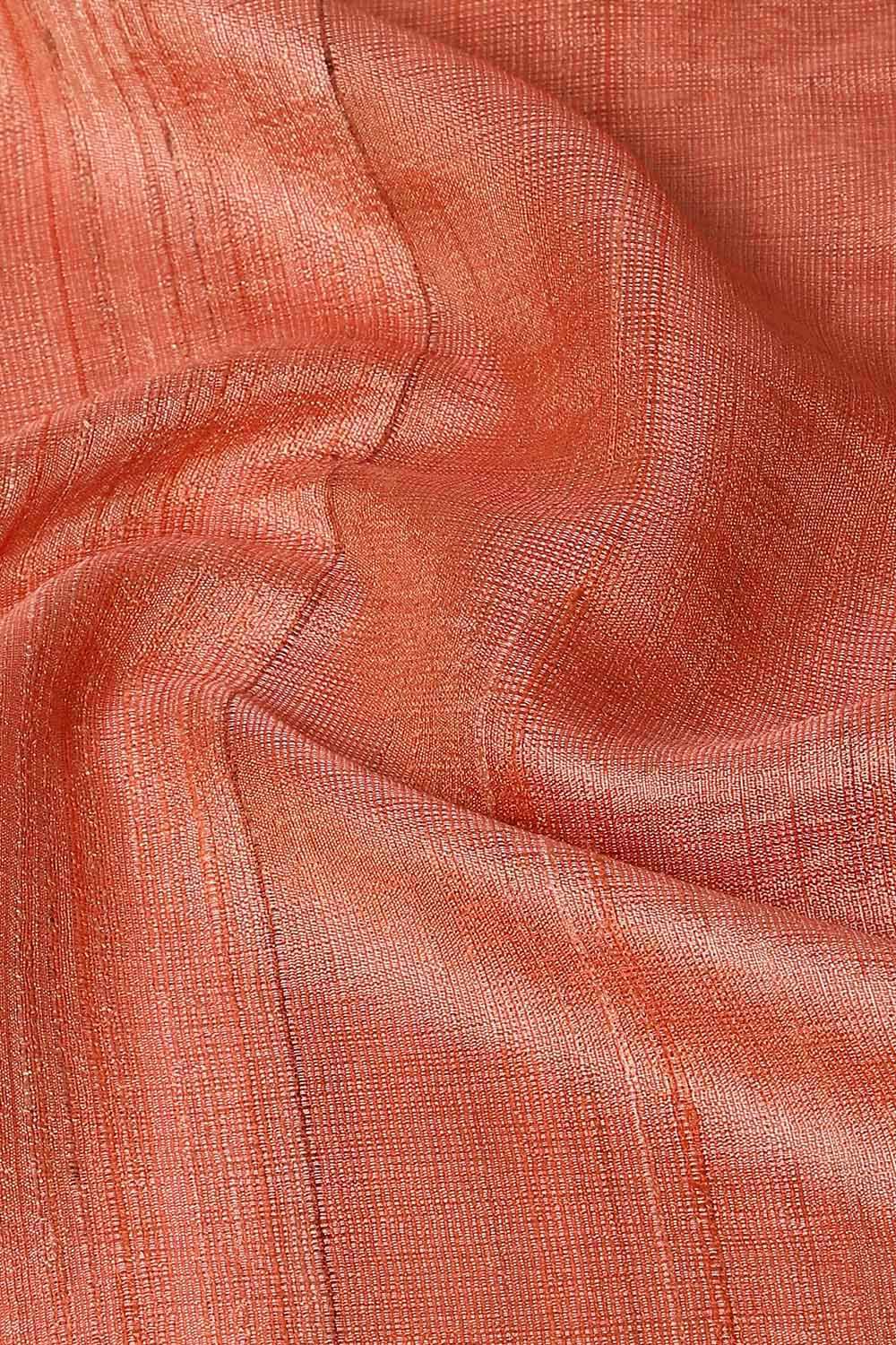 Orange Pure Tussar Silk Bhagalpuri Saree image number null