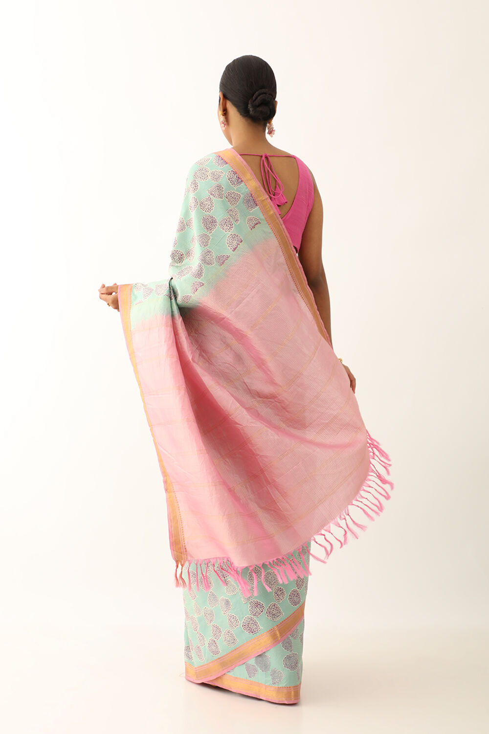 Light Blue Pure Silk South Printed Saree image number null
