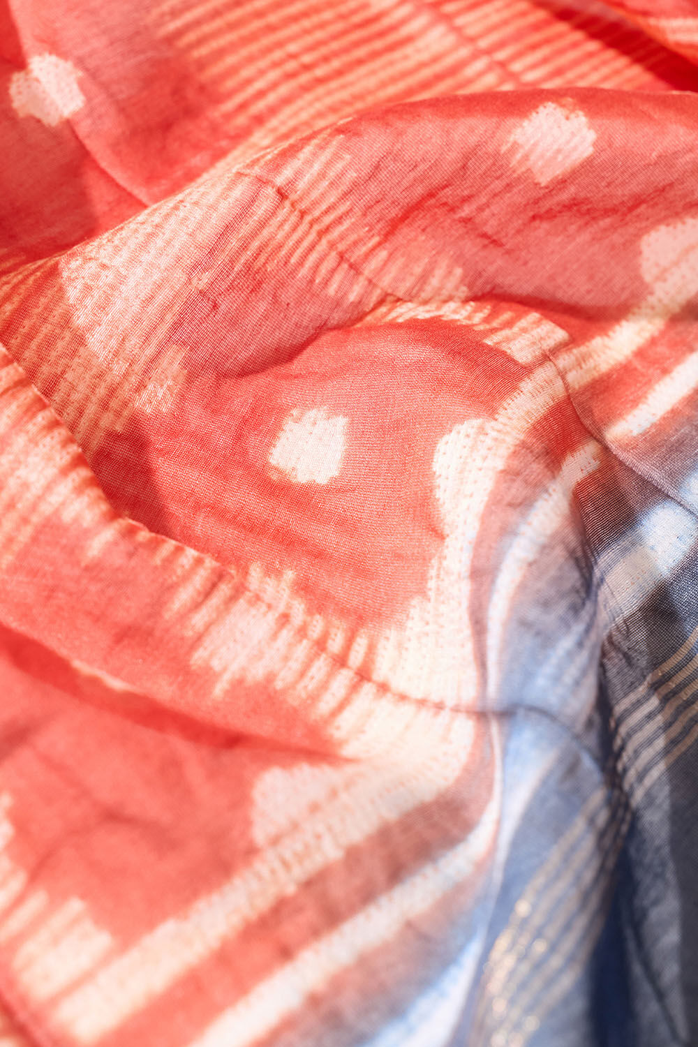 Dark Blue Tie & Dye Shibori Pure Silk Cotton Rajasthan Saree image number null