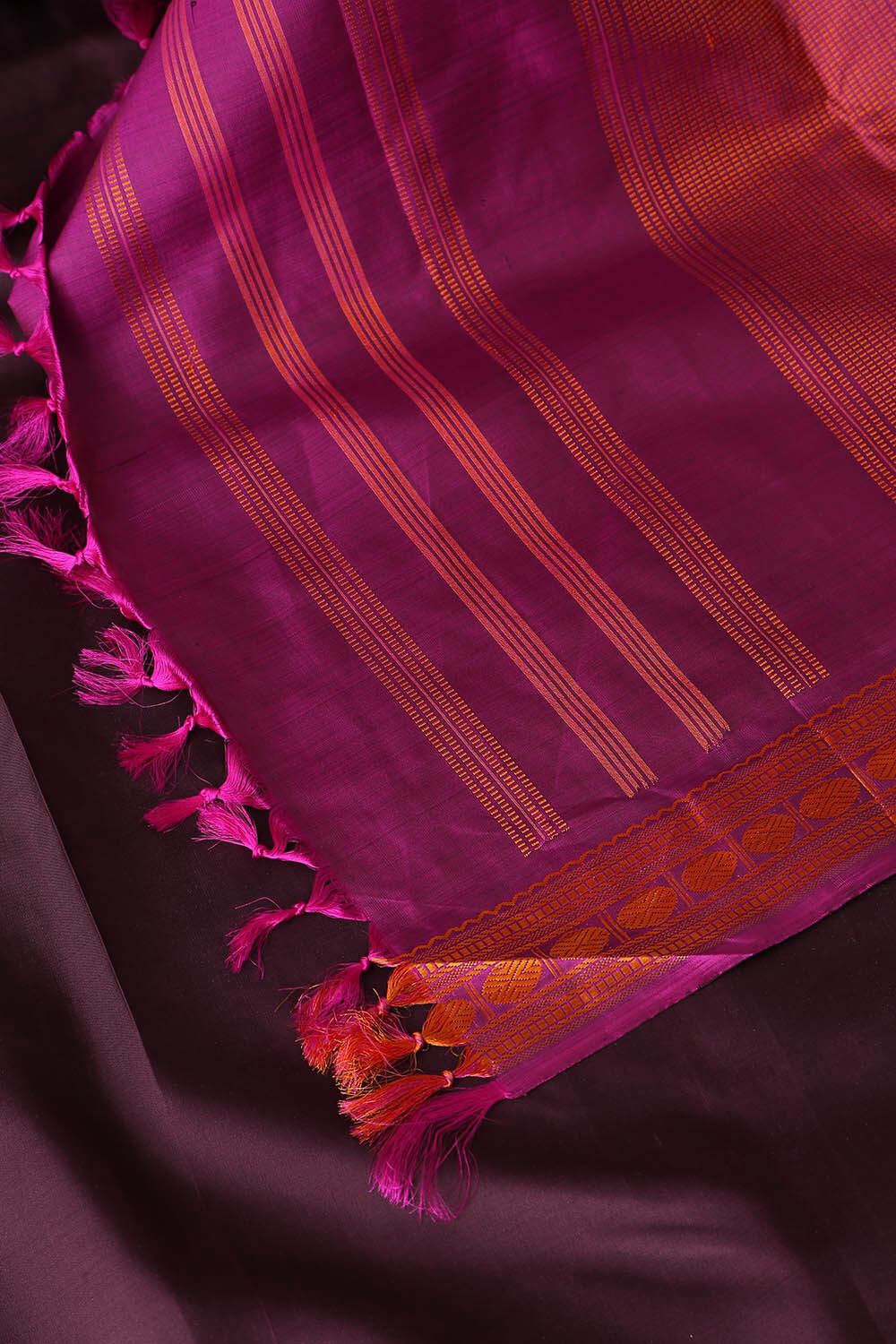 Brown Pure Silk Kanjivaram Saree image number null