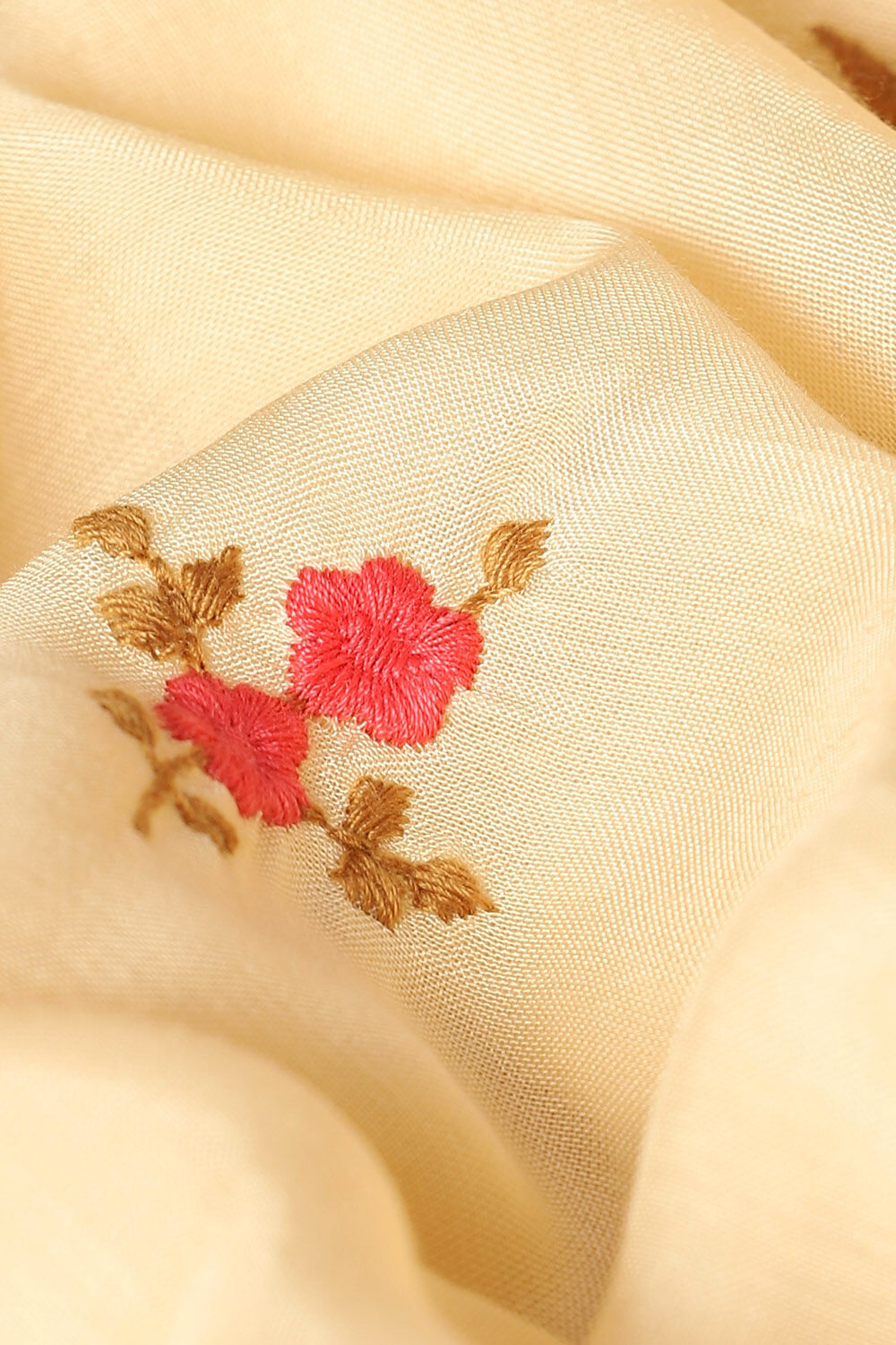 Beige Viscose Embroidered Saree image number null