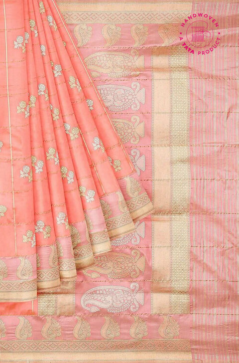 Light Pink Pure Banarasi Silk Sarees