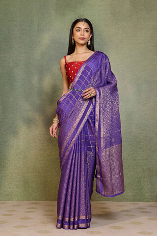 Purple Woven Pure Viscose Saree thumbnail image number null