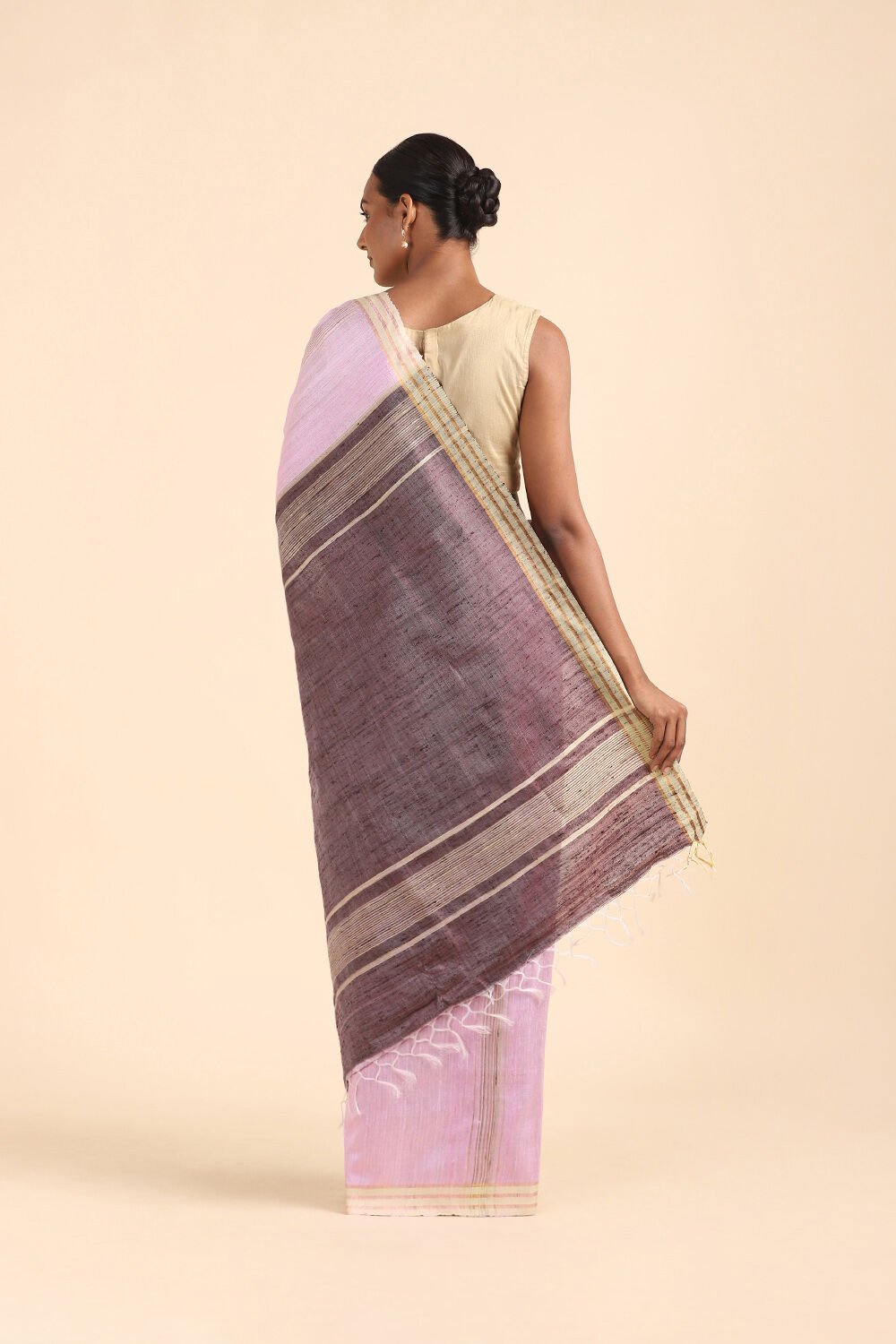 Purple Pure Tussar Silk Bhagalpuri Saree image number null