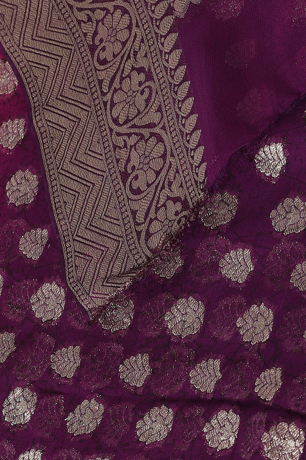 Violet Viscose Pure Georgette Banarasi Saree image number null