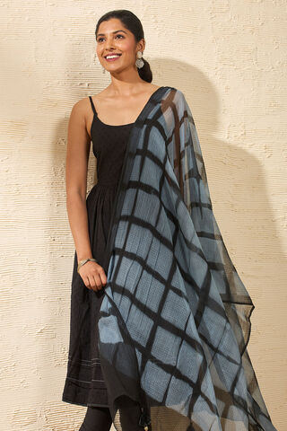 Black Woven Pure Cotton Kurta Set thumbnail image number null