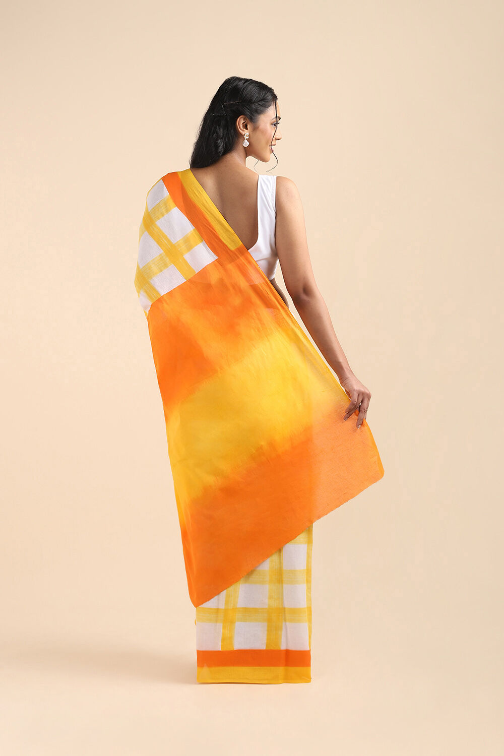 Yellow Pure Cotton Printed Saree image number null