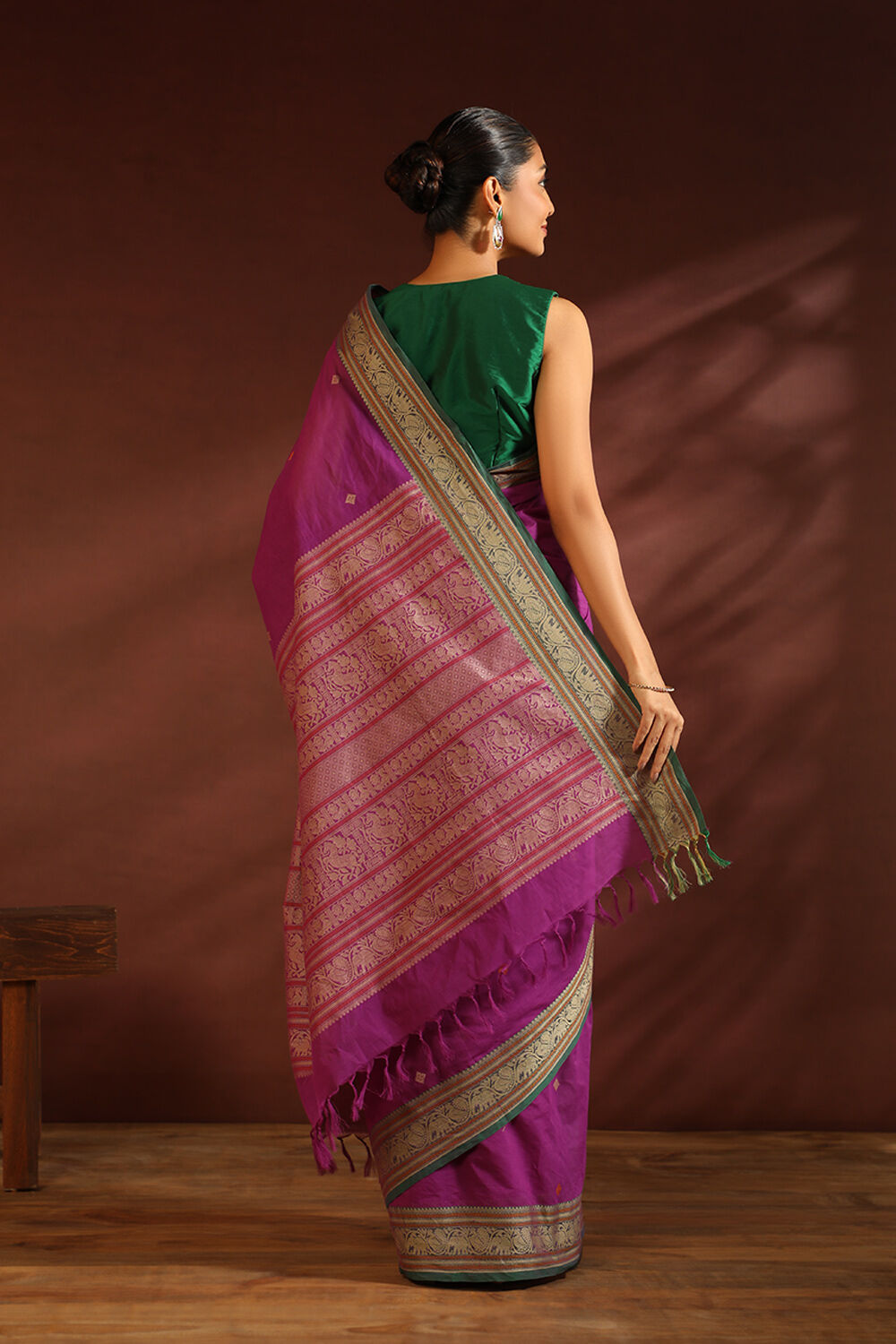 Pink South Pure Cotton Woven Saree image number null