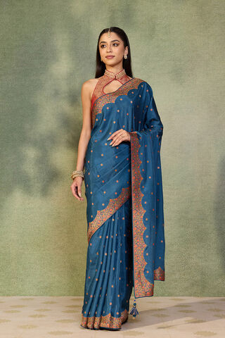 Blue Woven Design Pure Viscose Saree thumbnail image number null
