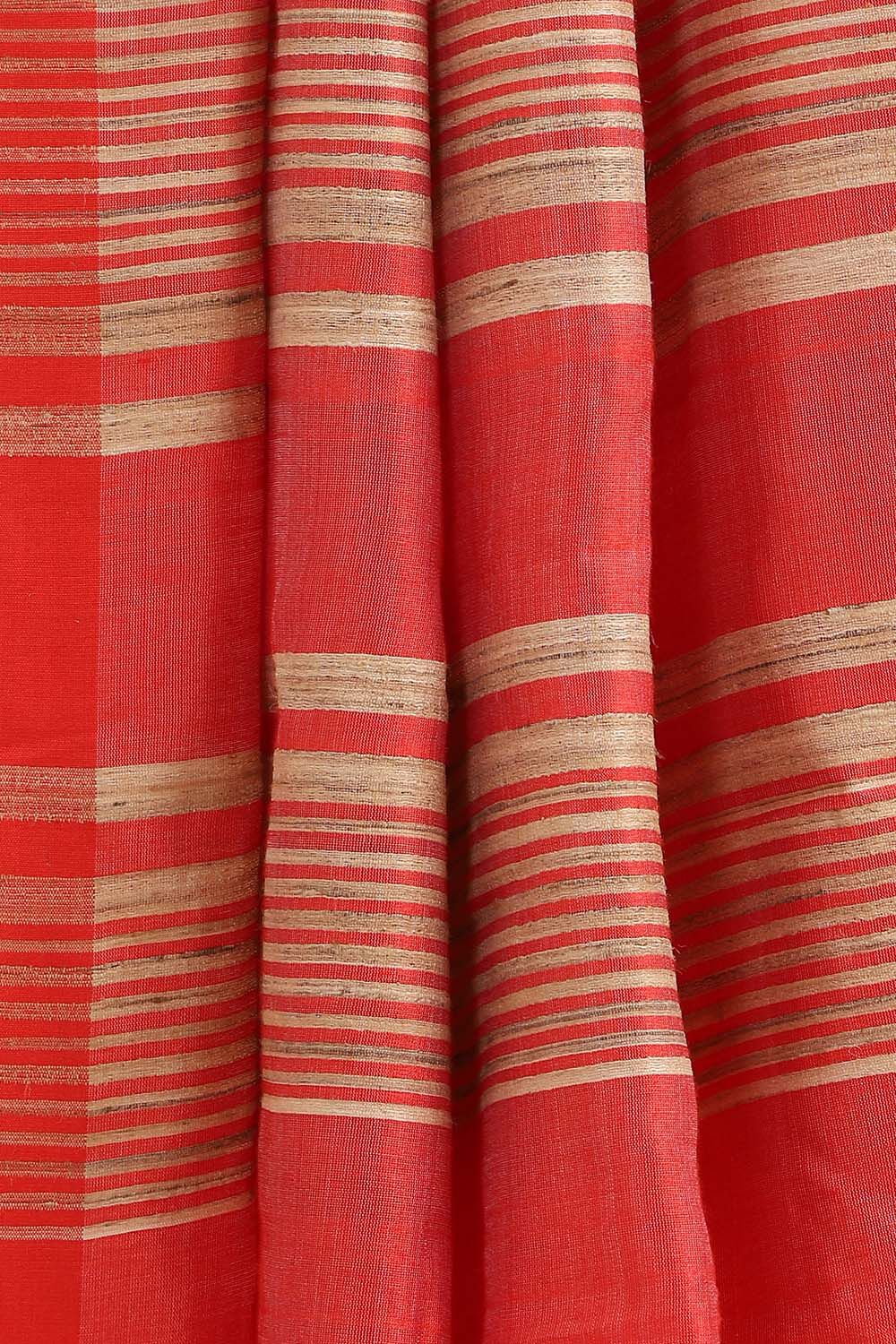 Orange Silk Viscose Bhagalpuri Saree image number null