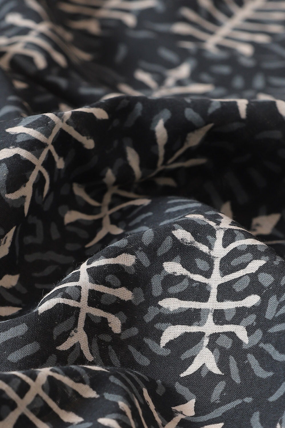 Black Pure Cotton Block Printed Saree image number null