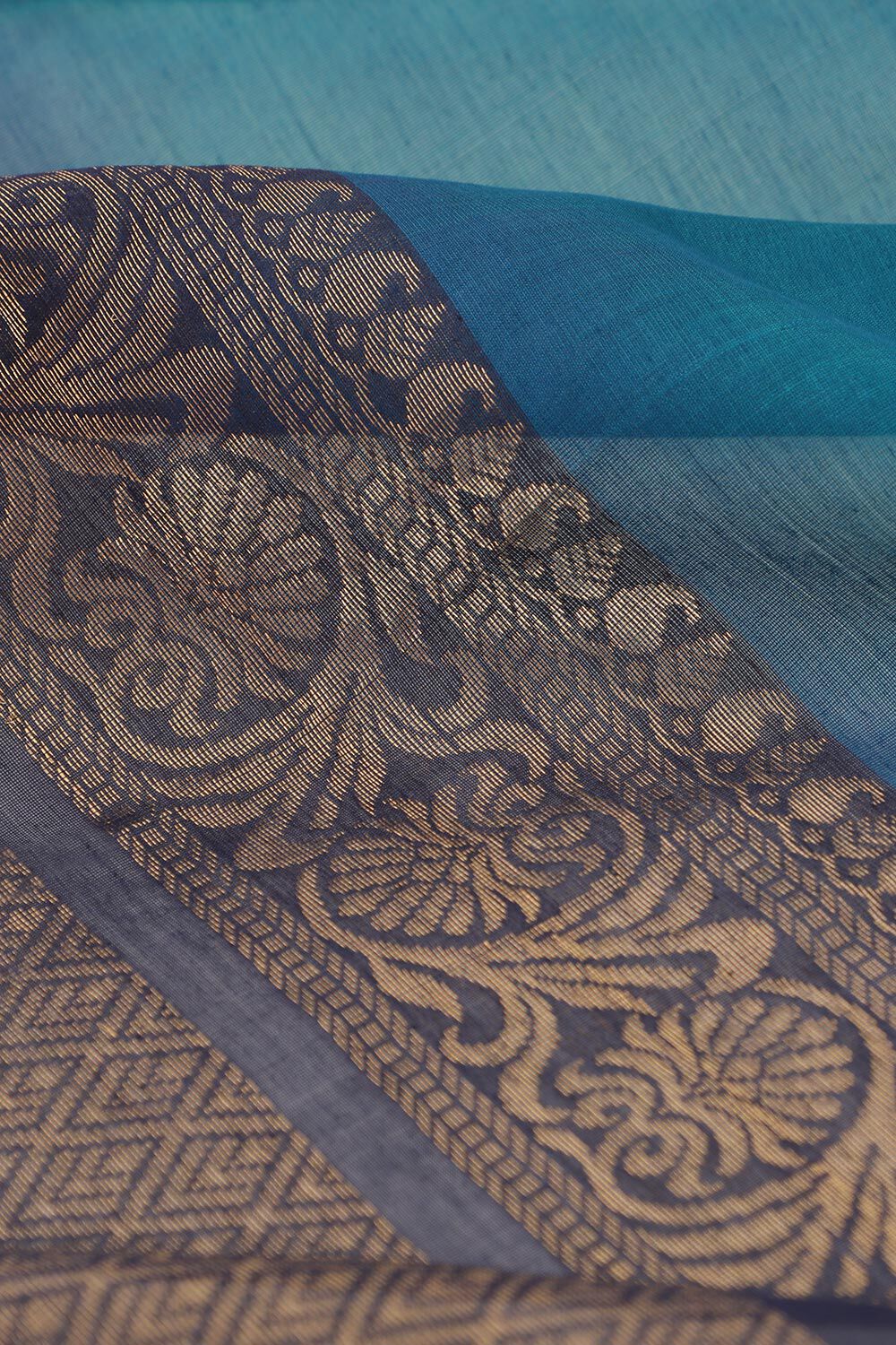 Blue Pure Silk Cotton Woven South Saree image number null