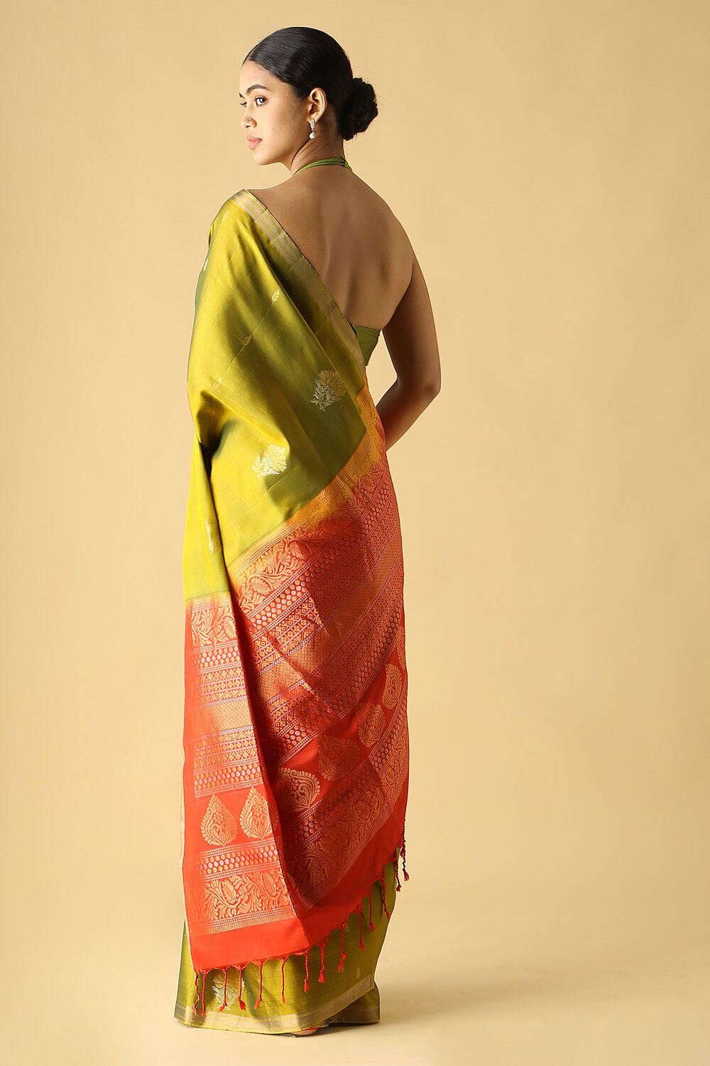 Light Green Pure Silk South Saree image number null