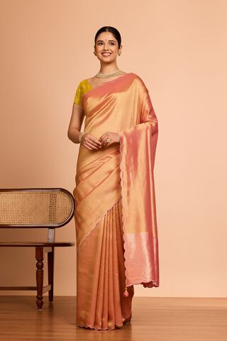 Light Pink  Viscose Tissue Woven Saree thumbnail image number null