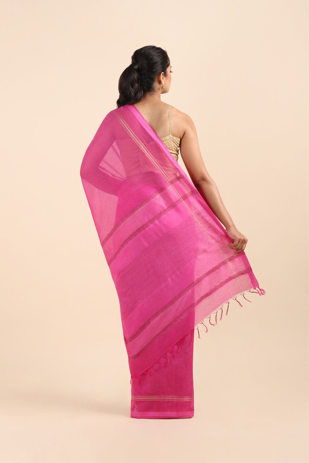 Pink Pure Silk Woven Saree image number null
