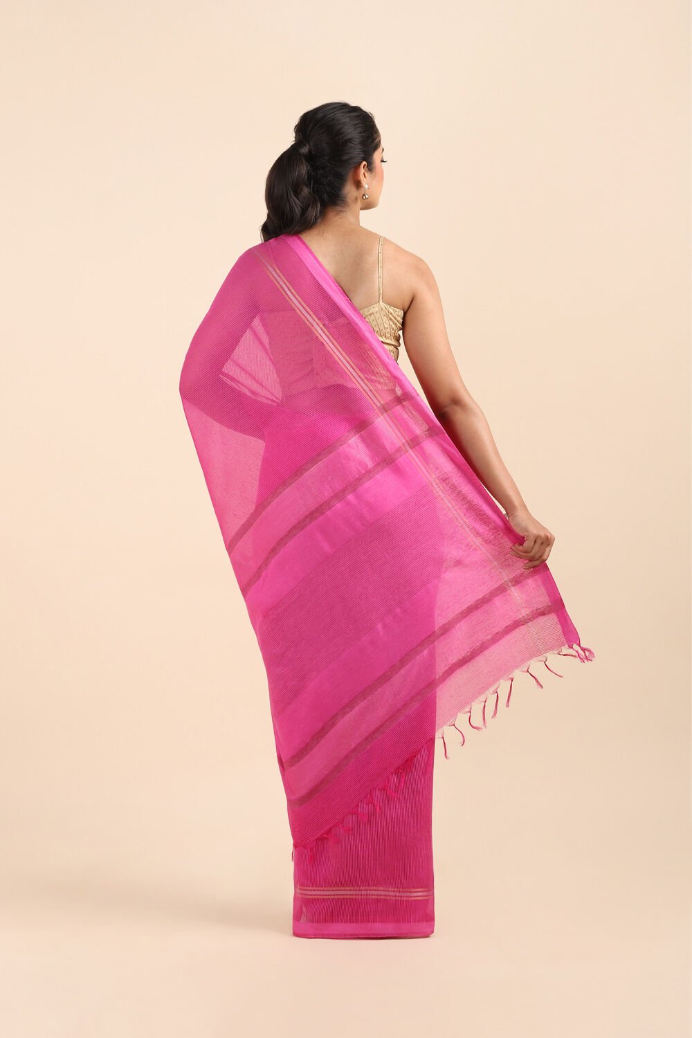 Pink Pure Silk Woven Saree image number null