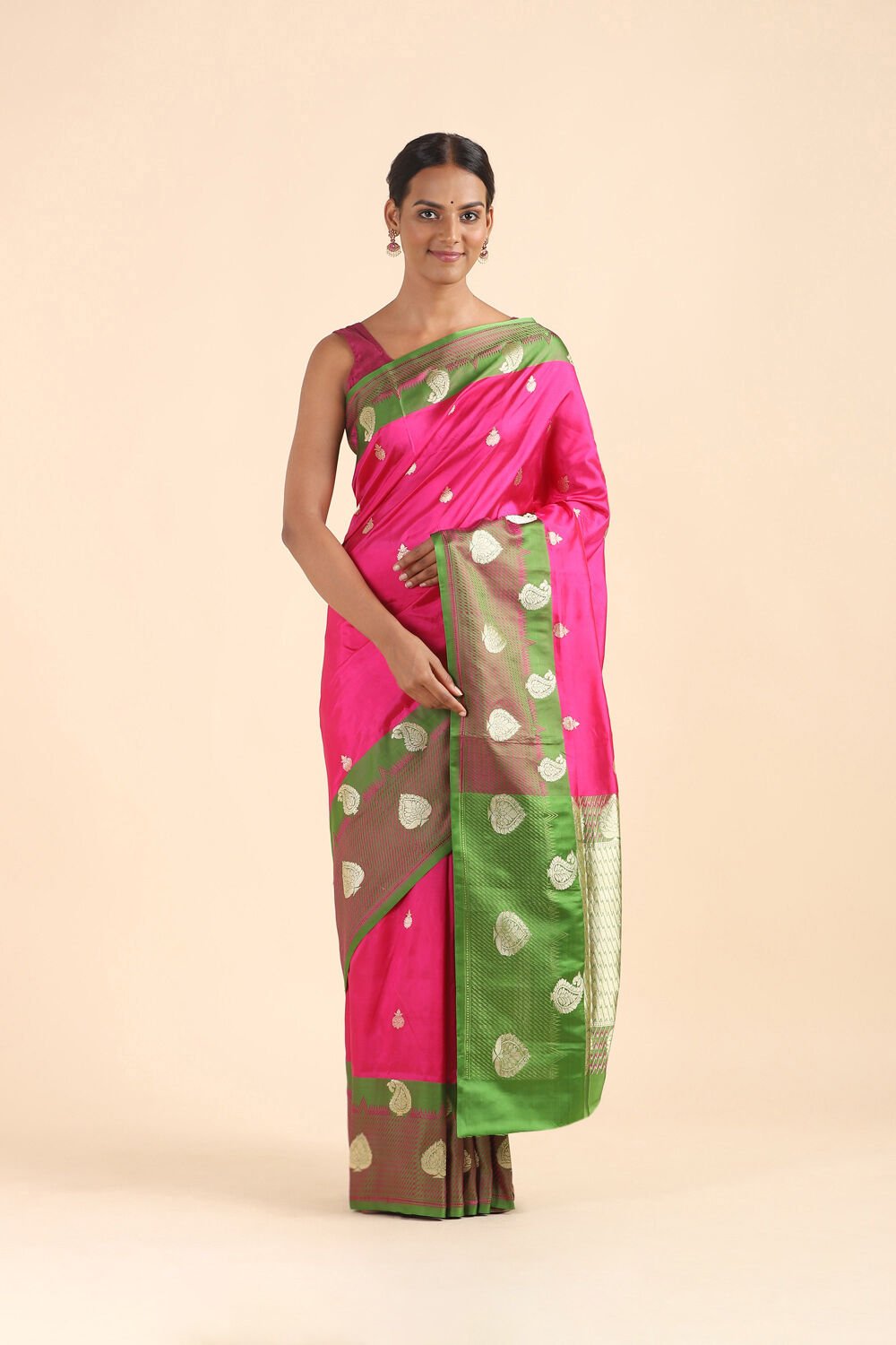 Pink Pure Silk Banarasi Saree image number null