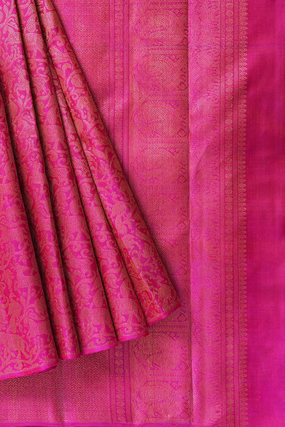 Pink Pure Silk Woven Kanjivaram Saree image number null