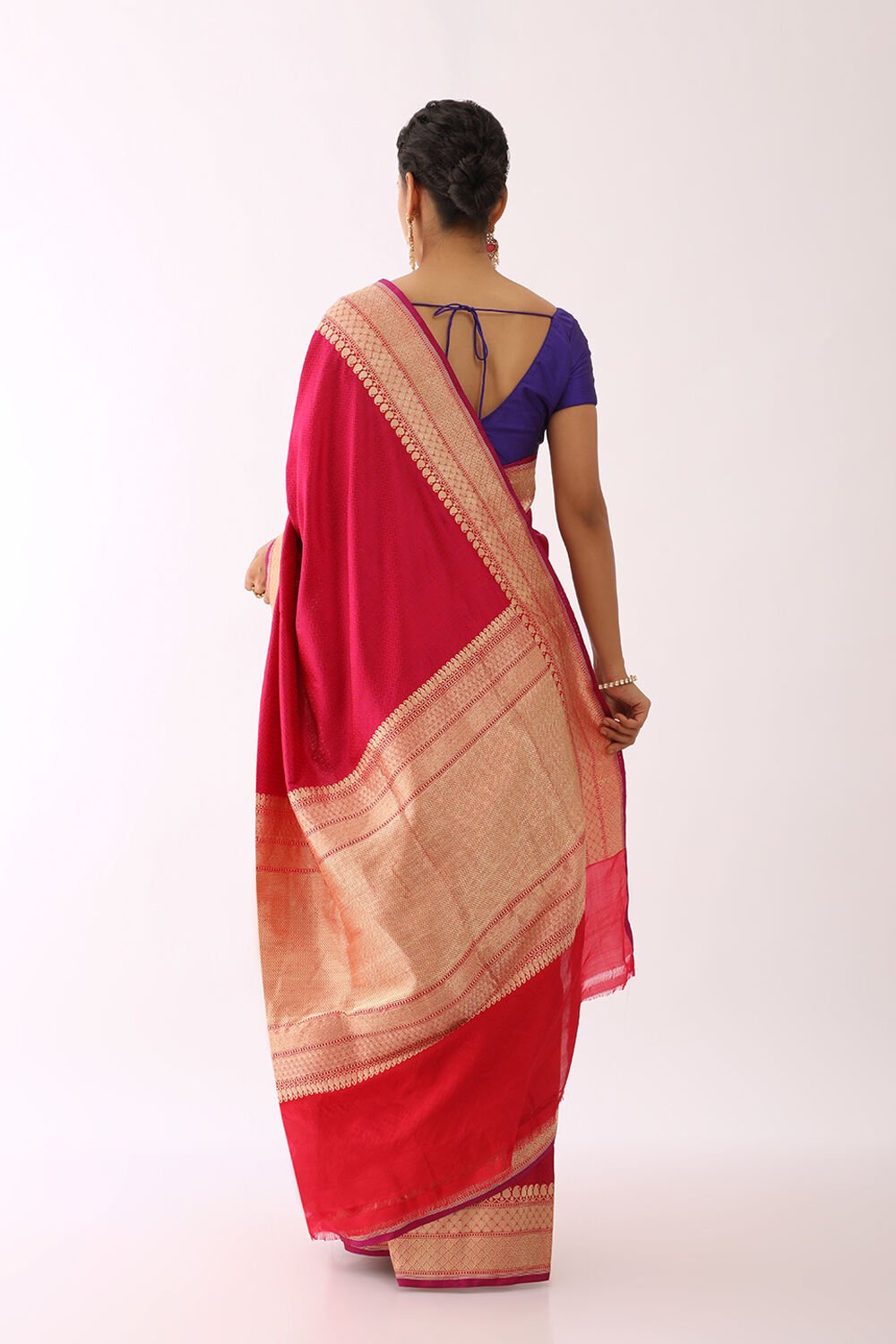Red Pure Silk Banarasi Tanchoi Saree image number null