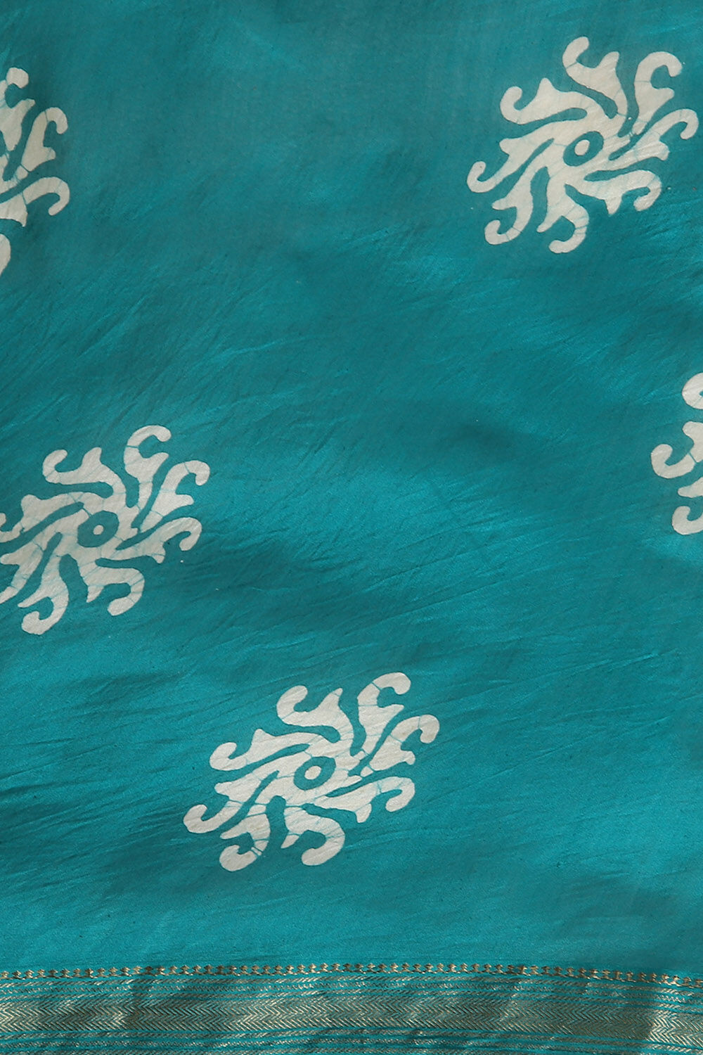 Light Green Pure Silk Cotton Batik Saree image number null
