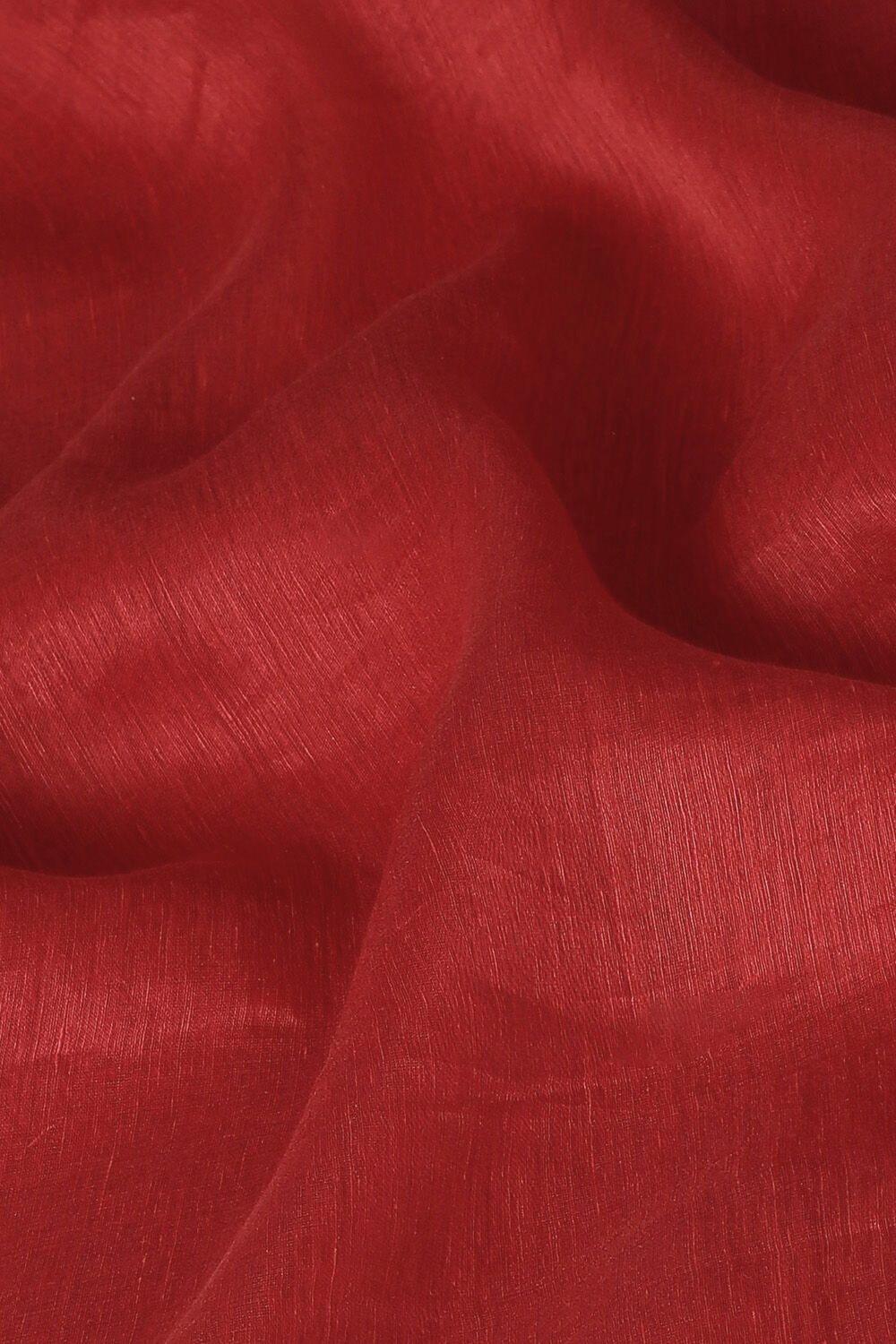 Red Pure Silk Linen Bengal Saree image number null