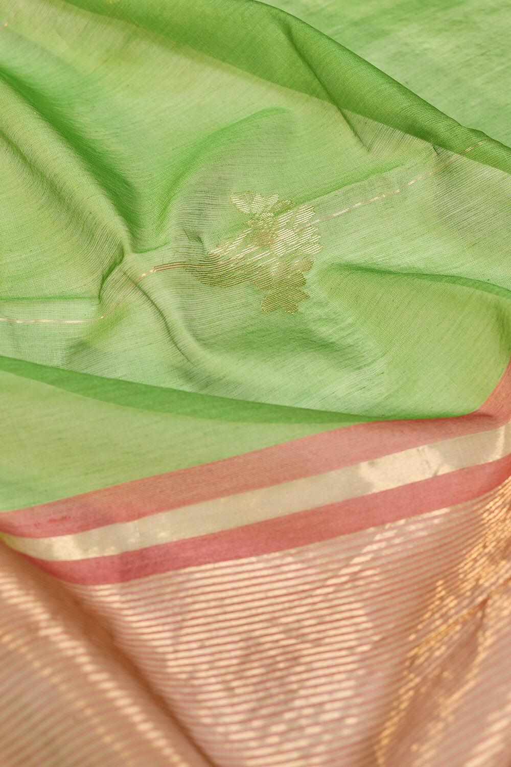 Pink Woven Pure Silk Cotton Chanderi Saree image number null