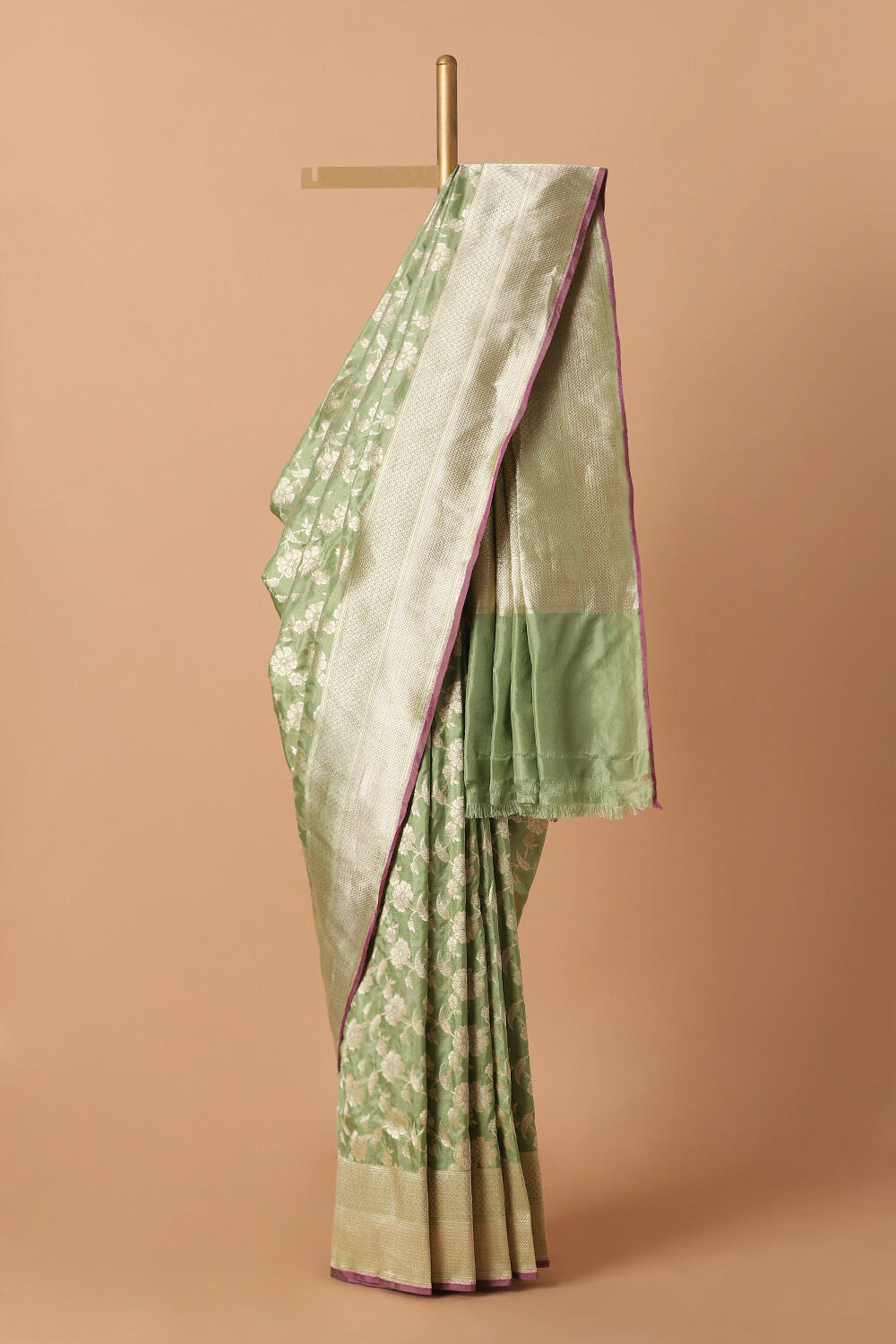 Green Pure Silk Banarasi Saree image number null