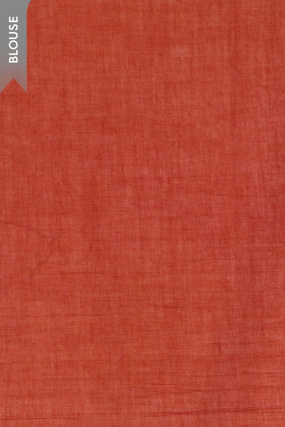 Dark Orange Ujjain Pure Cotton Batik Saree image number null