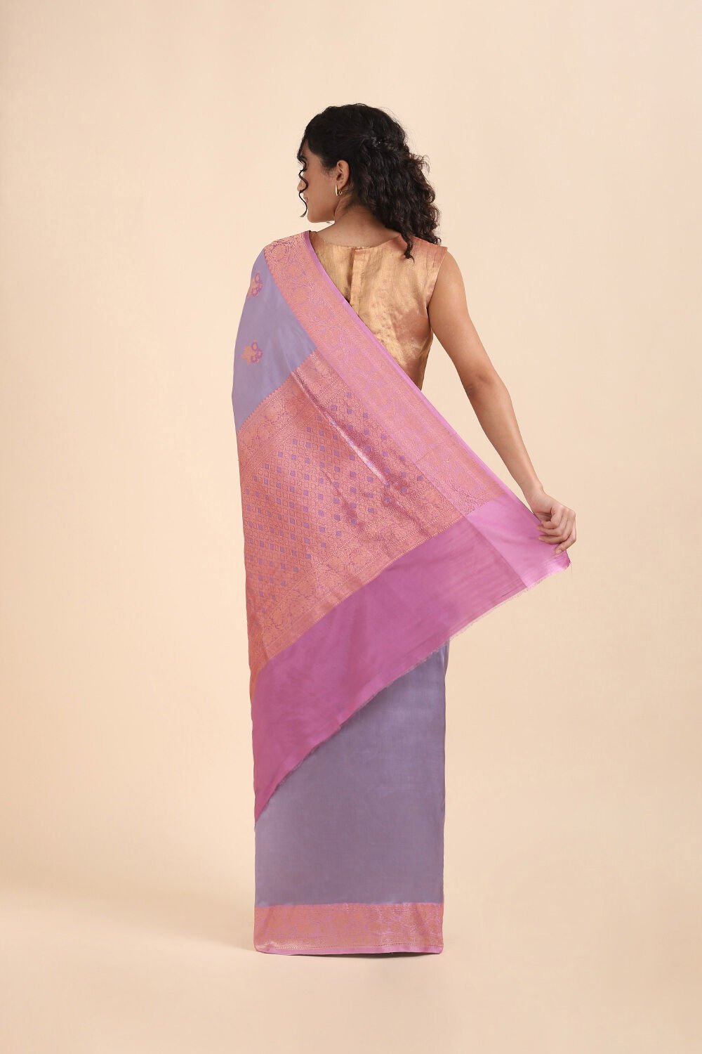 Grey Pure Silk Banarasi Saree image number null