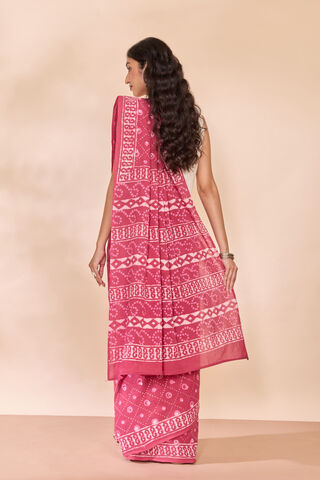 Pink Rajasthan Pure Cotton Dabu Block Printed Saree thumbnail image number null