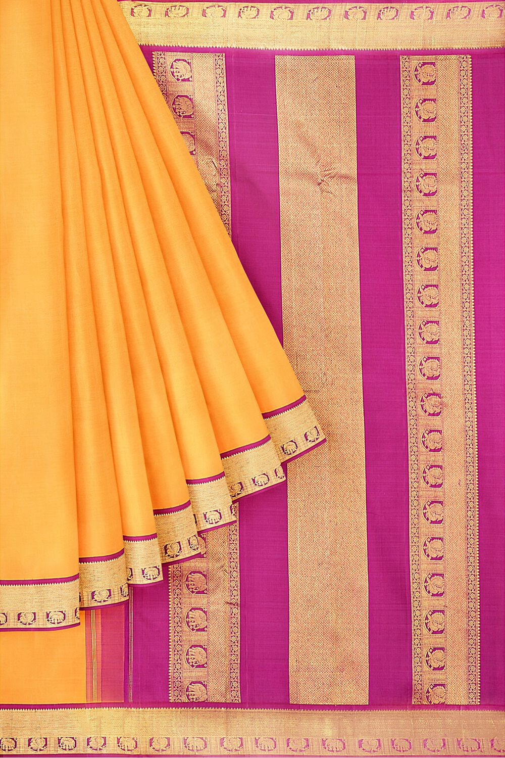 Orange Pure Silk Kanjivaram Saree image number null