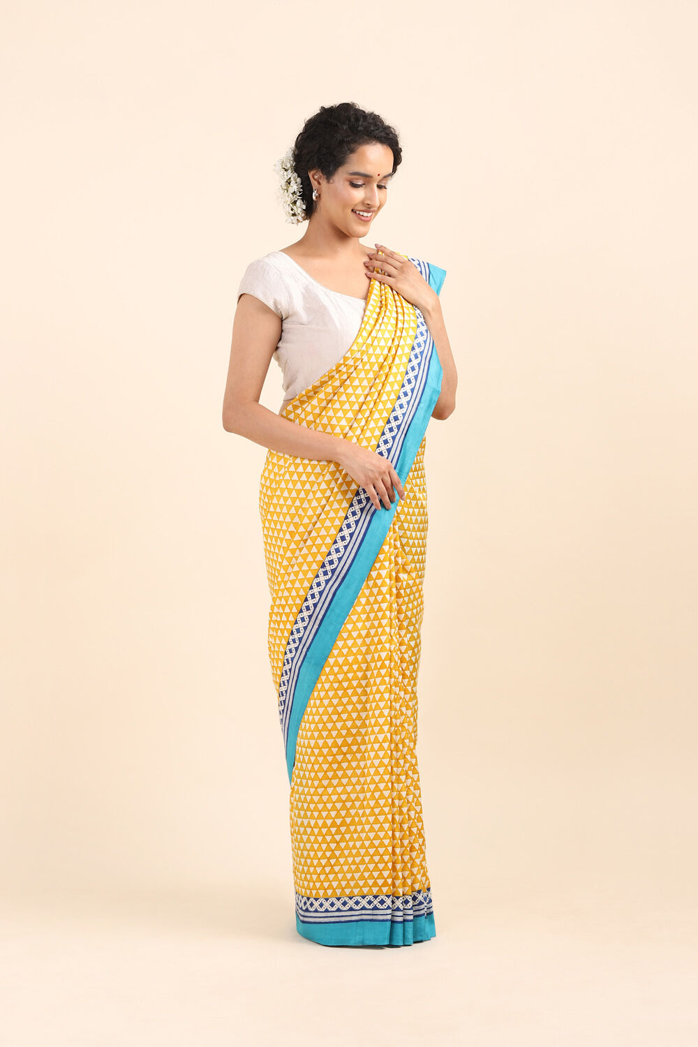 Multicolored Pure Silk Printed Saree image number null