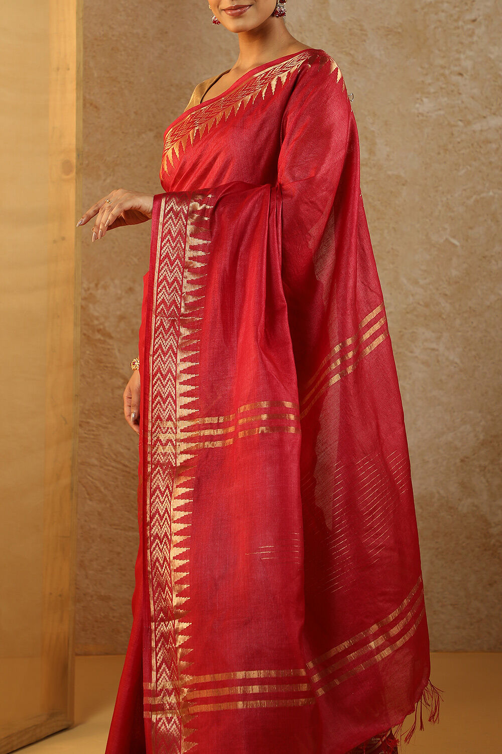 Navy Chattisgarh Woven Pure Tussar Silk Saree image number null