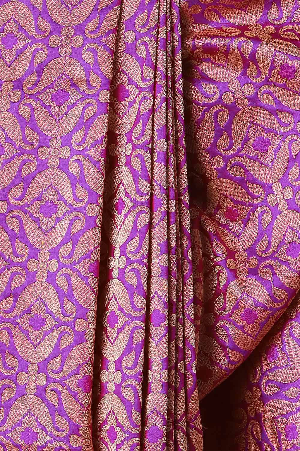 Purple Pure Silk Banarasi Brocade Saree image number null