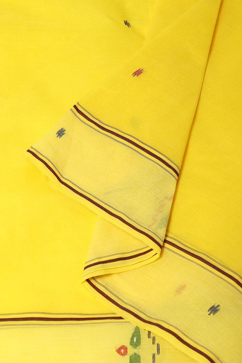 Dark Yellow Pure Cotton Bengal Saree image number null
