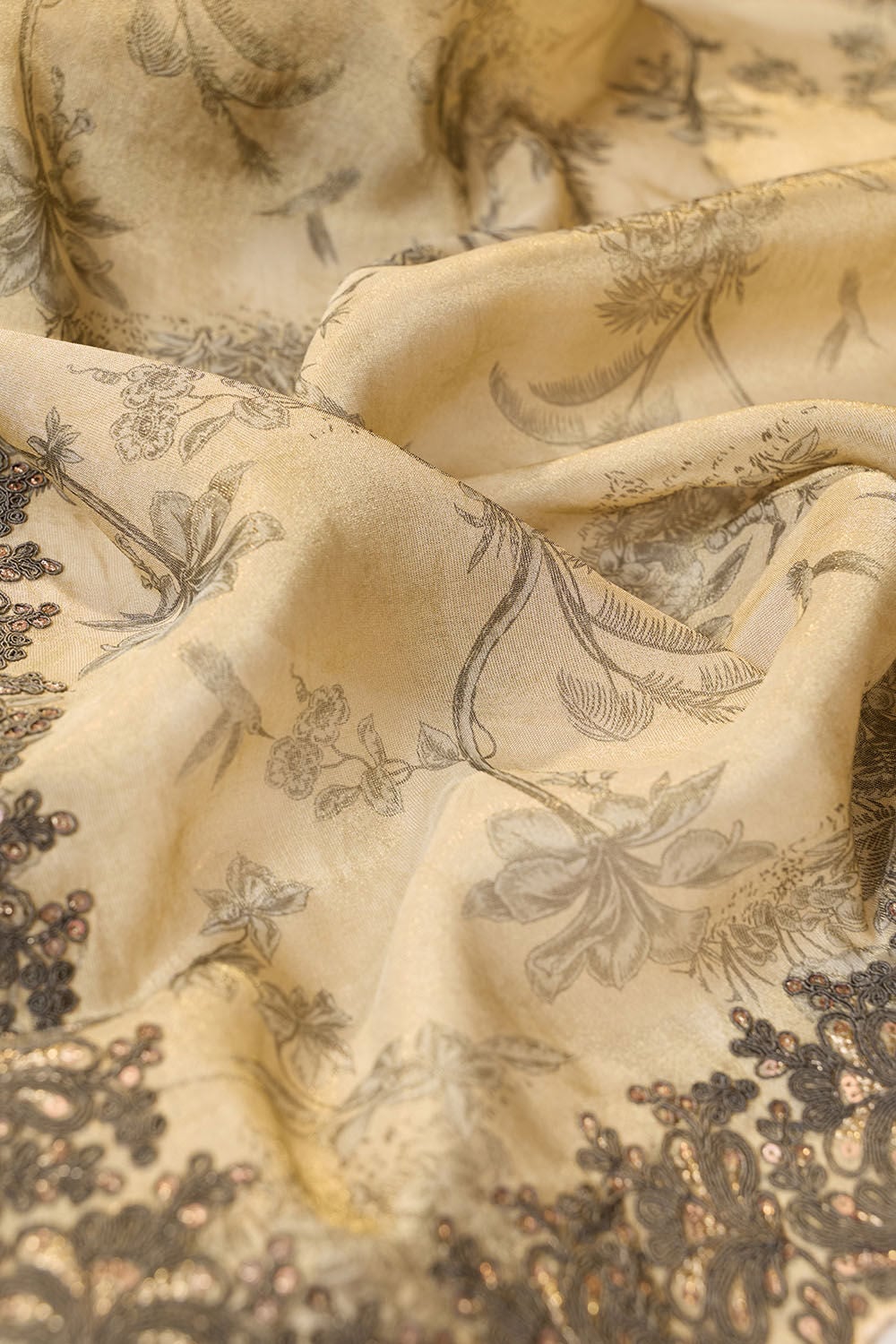 Light Green Viscose Tissue Embroidered Saree image number null