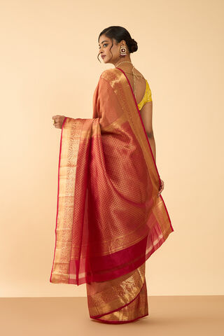 Orange Woven Silk Viscose Saree thumbnail image number null