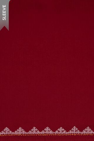 Dark Red Lambani Embroidered Pure Cotton Unstitched Suit Set thumbnail image number null