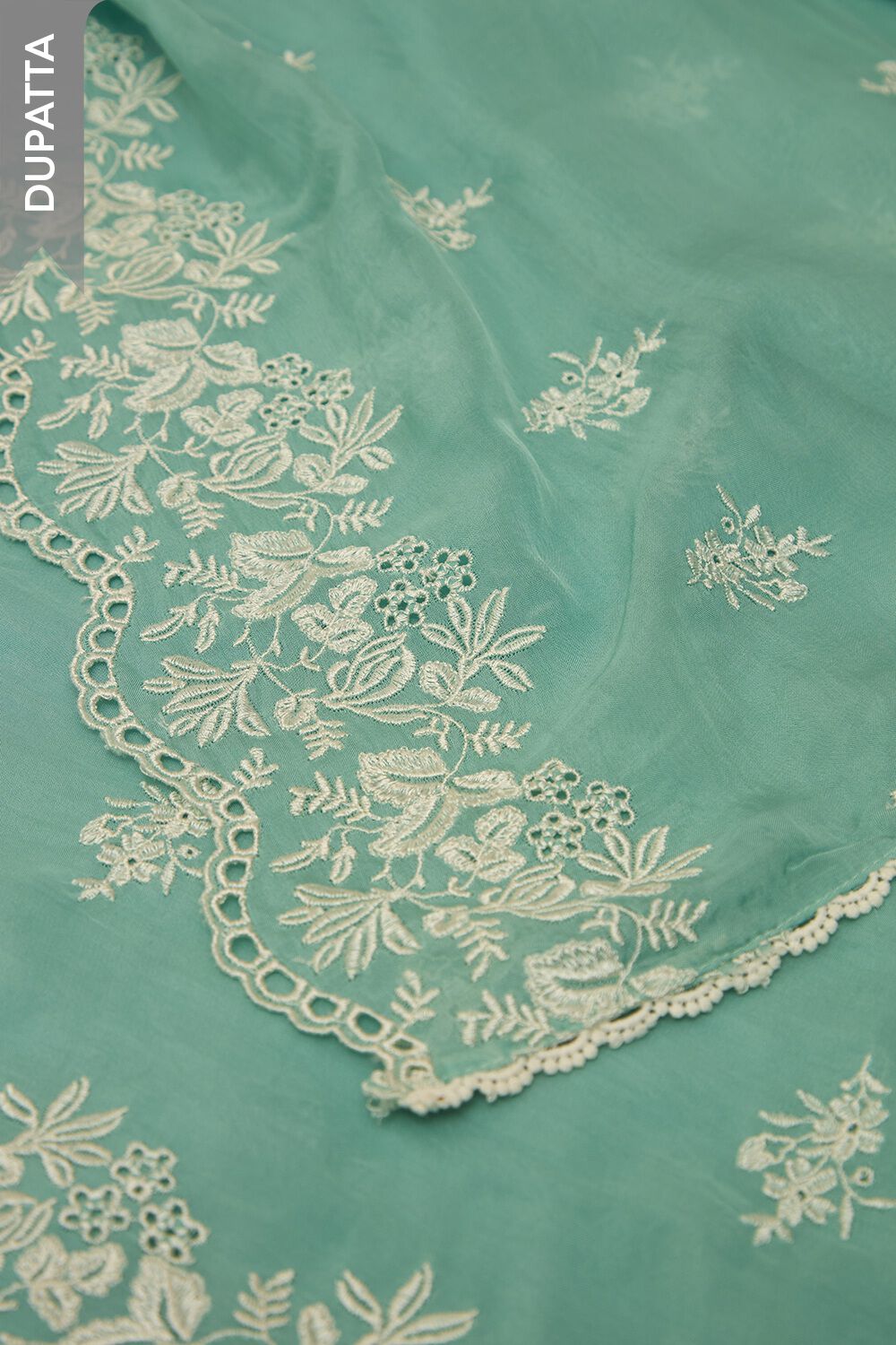 Off White Viscose Embroidered Unstitched Suit Set image number null