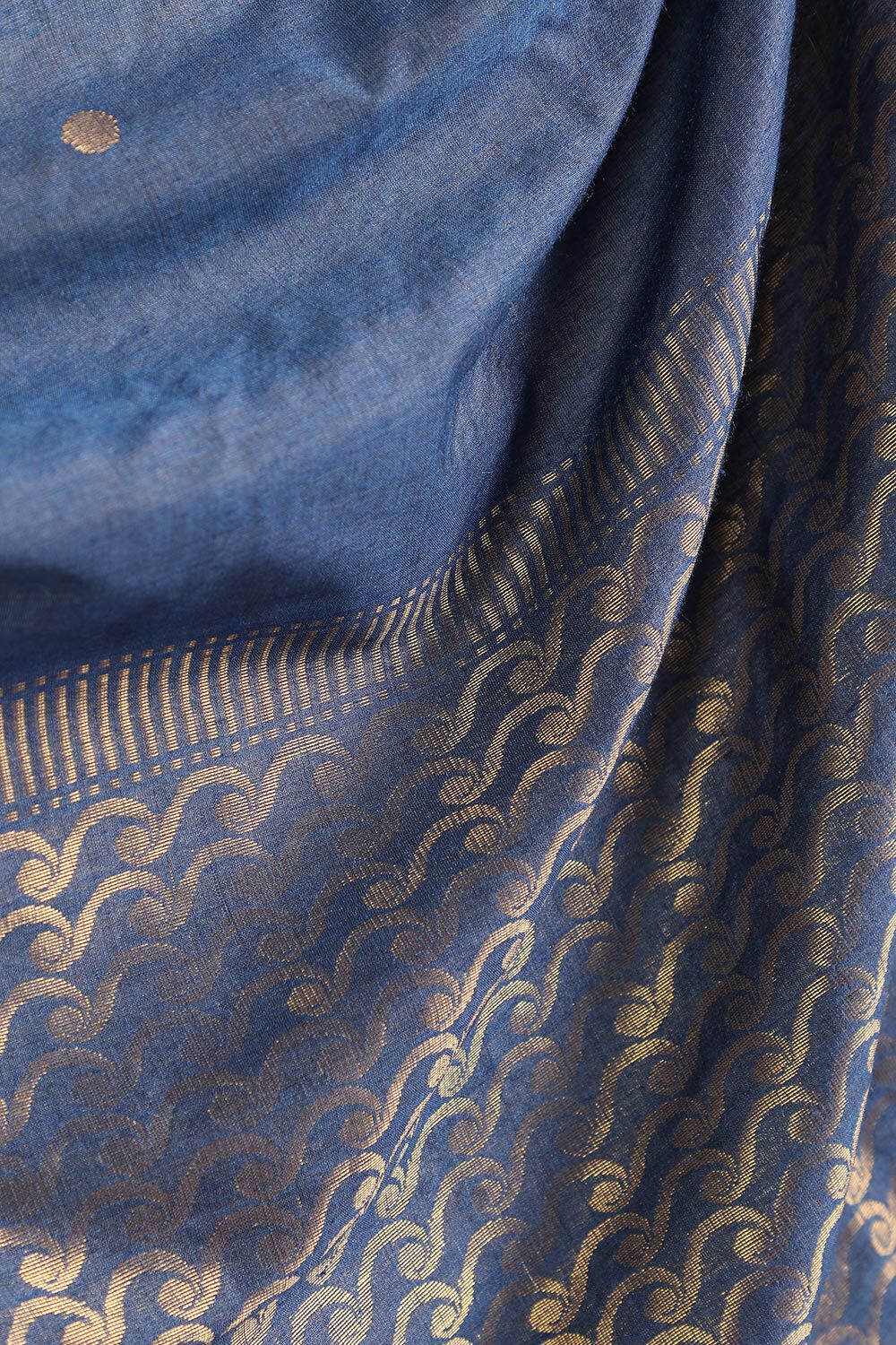 Blue Woven Chattisgarh Pure Tussar Silk Saree image number null