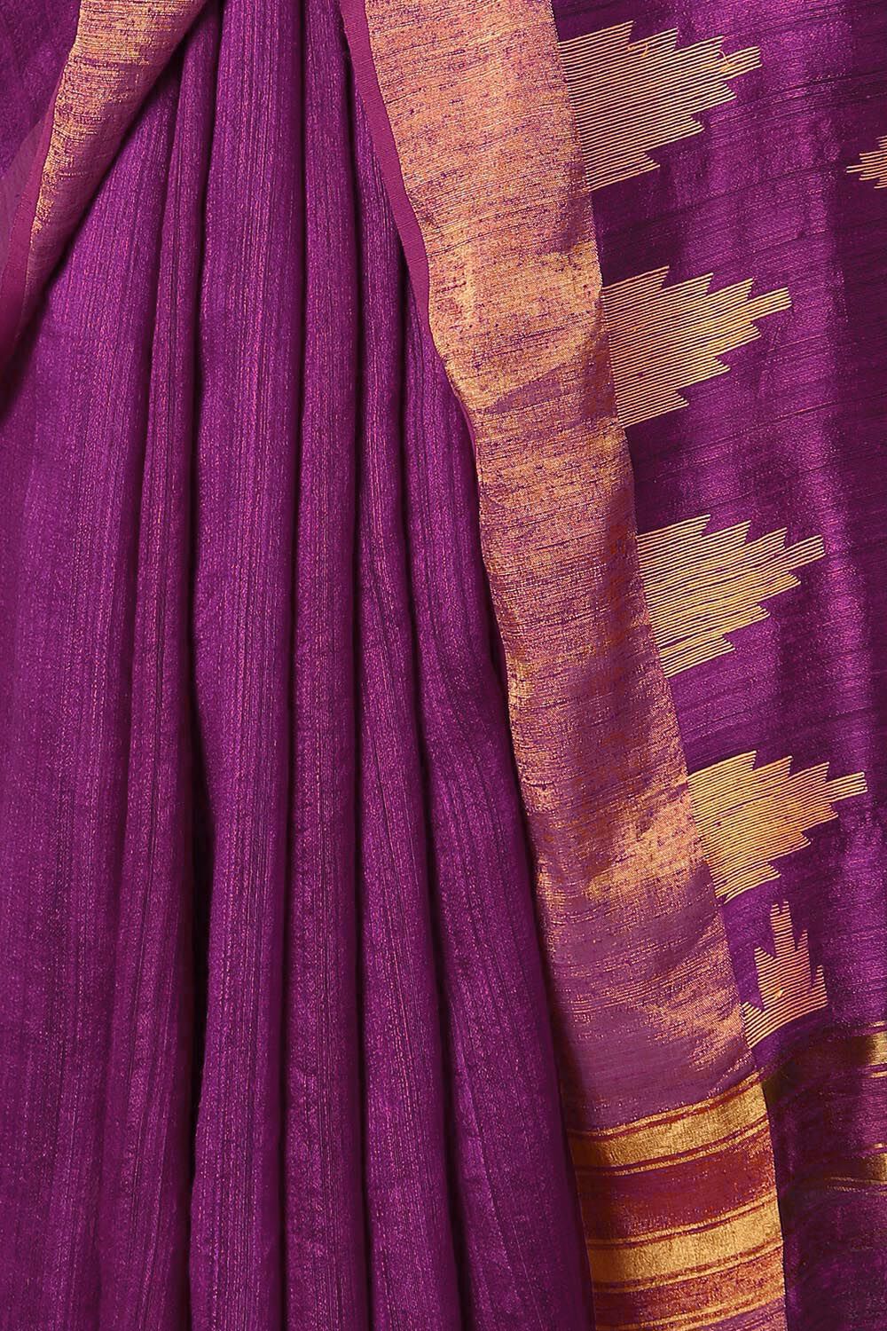 Violet Pure Silk Vanya Jamdani Saree image number null