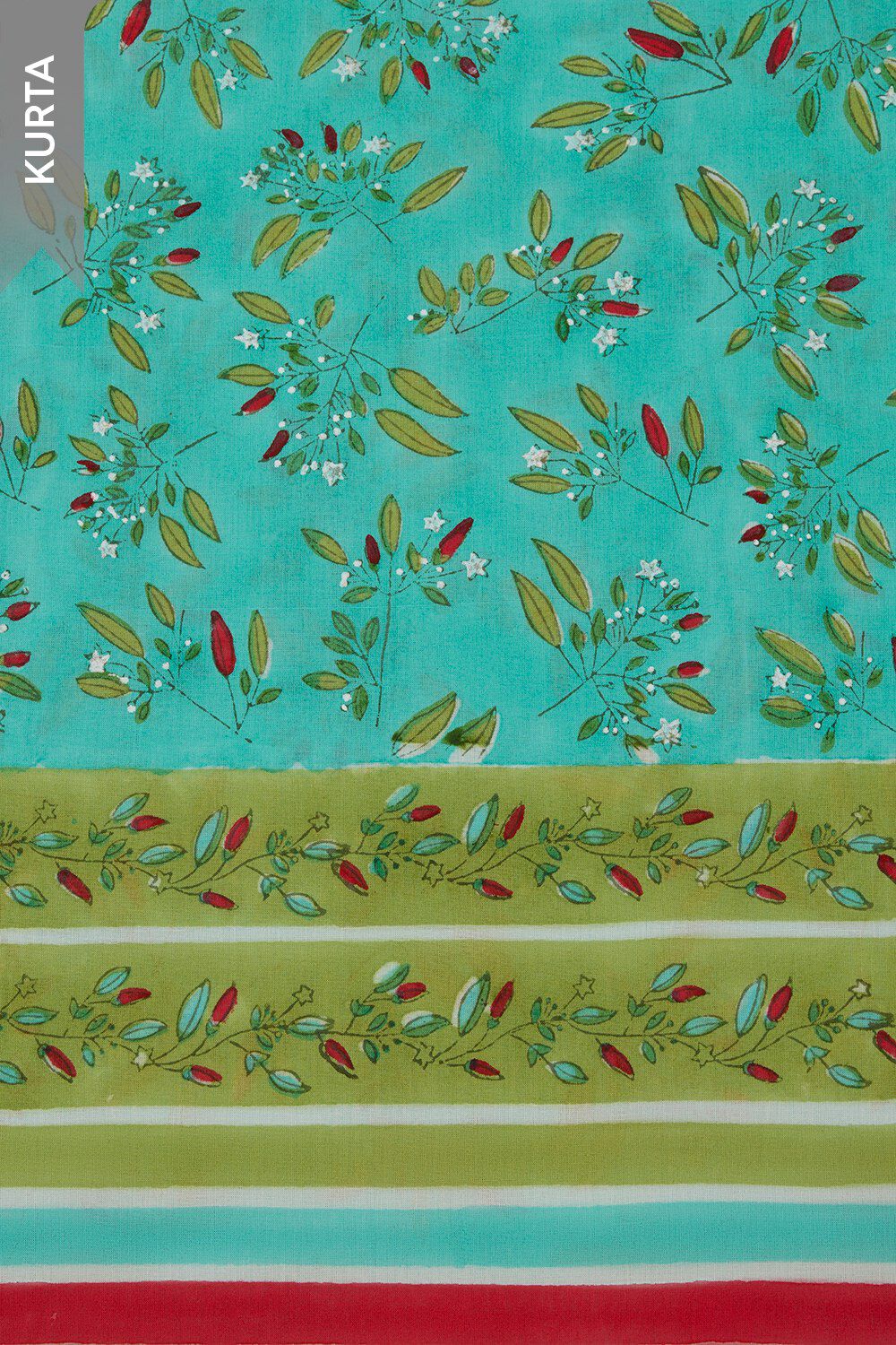Blue Pure Cotton Printed Sanganeri Unstitched Suit Set image number null