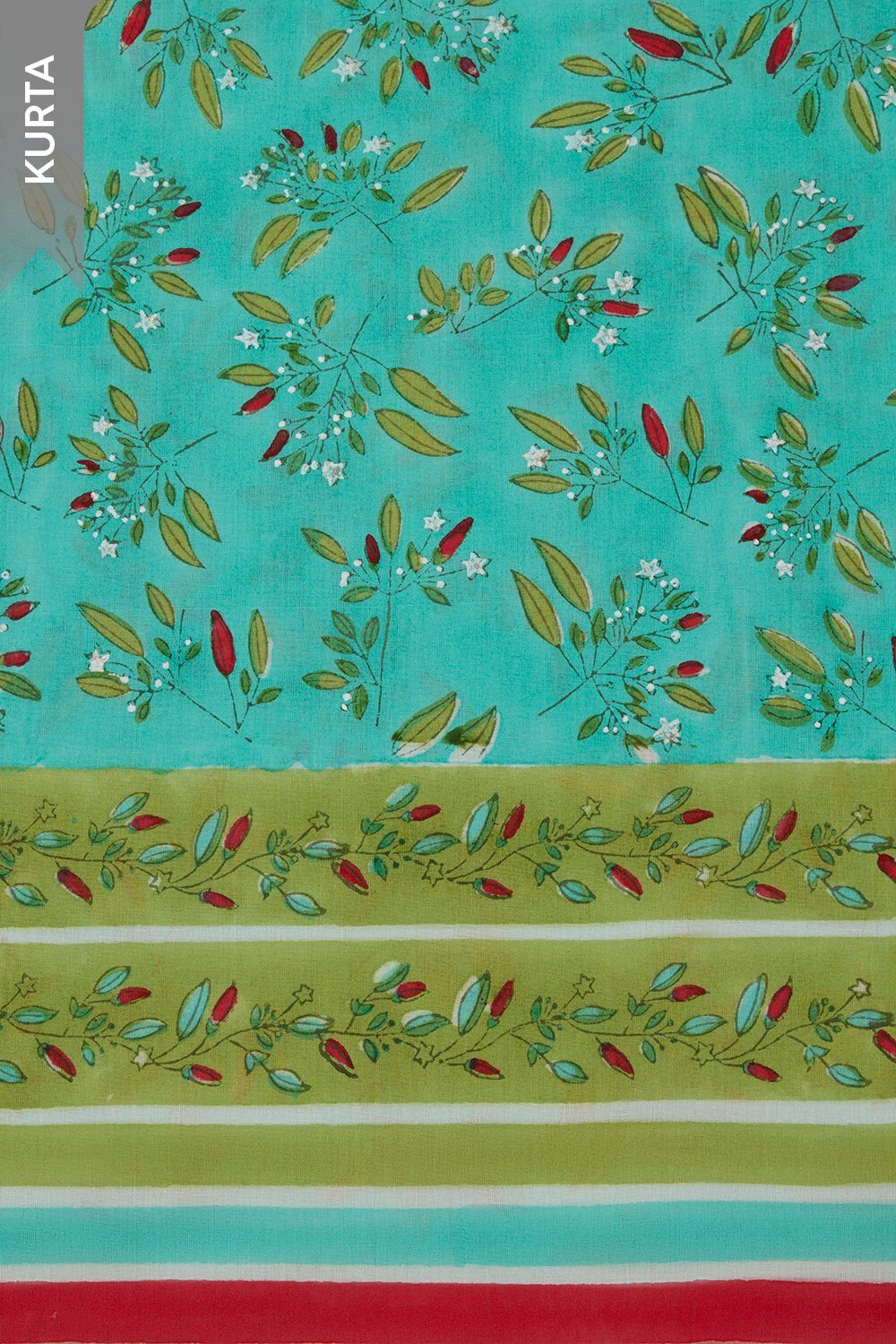 Blue Pure Cotton Printed Sanganeri Unstitched Suit Set image number null
