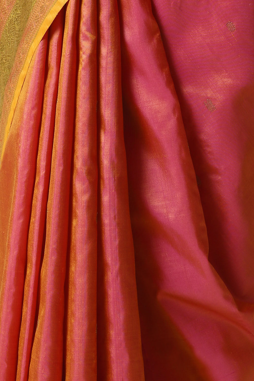 Orange Pink Kanjivaram Pure Silk Saree image number null
