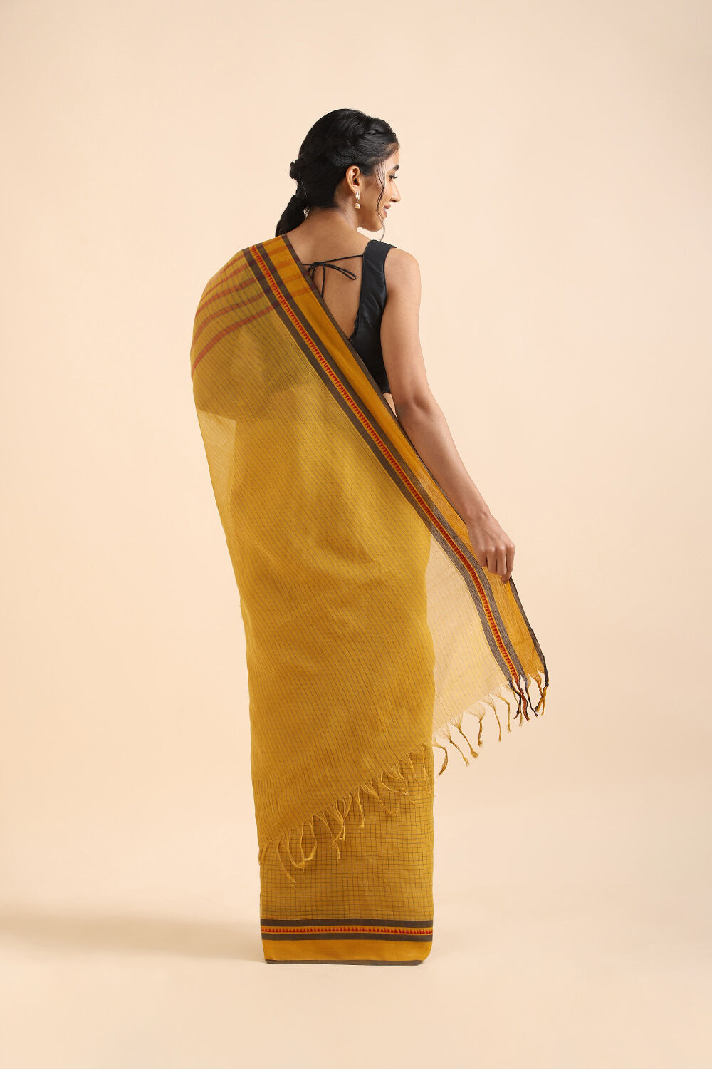 Yellow Pure Cotton Naranyanpet Saree image number null