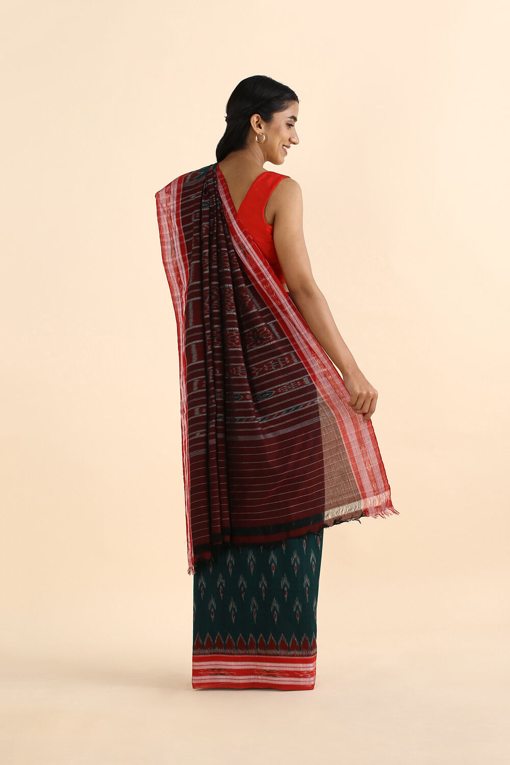Green Pure Cotton Odissa Ikat Saree image number null
