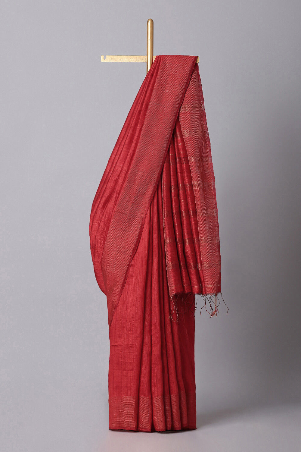 Red Pure Silk Vanya Jamdani Saree image number null