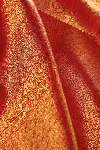 Red Woven Pure Silk Kanjivaram Saree thumbnail image number null