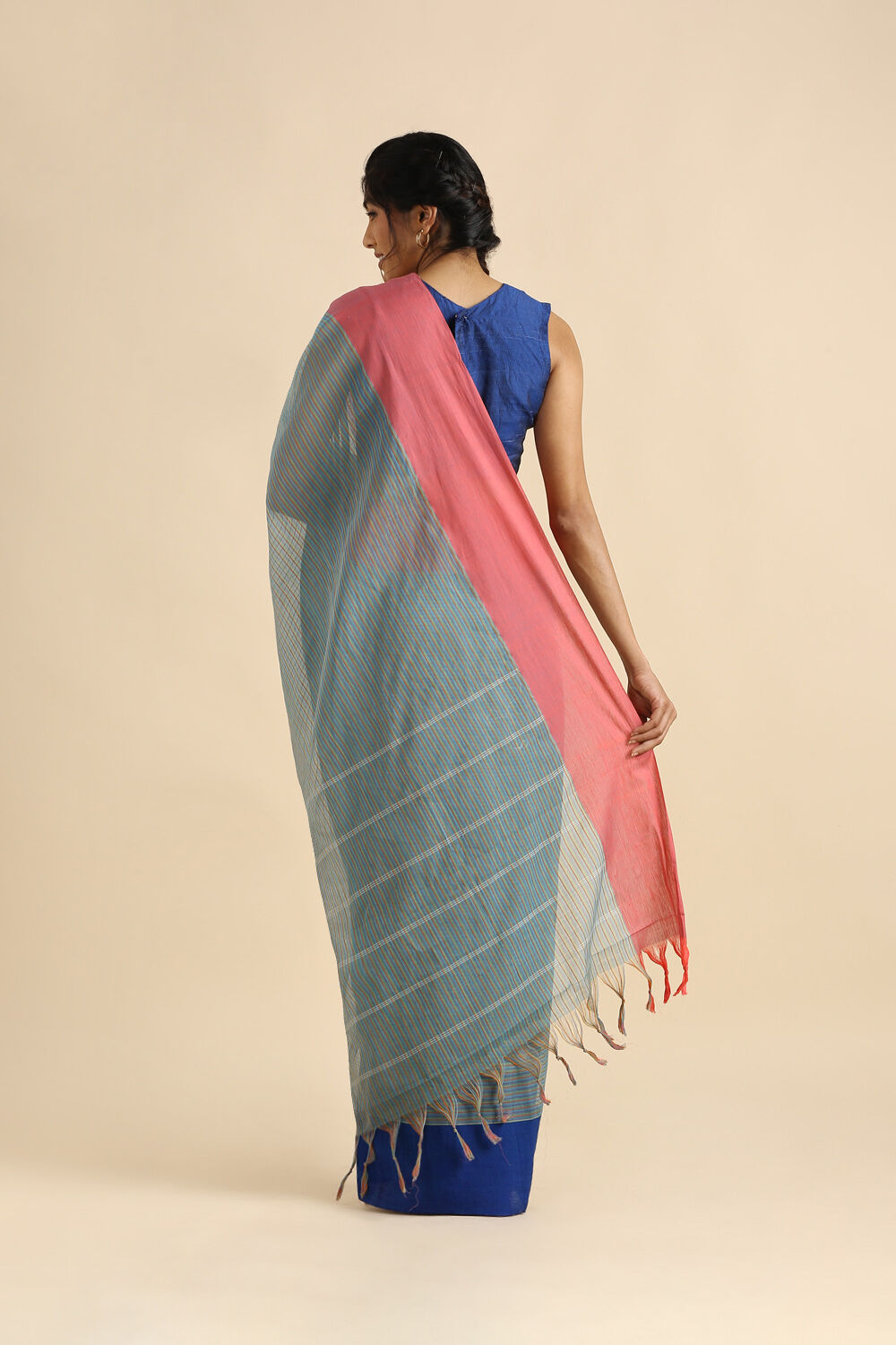 Light Blue Pure Cotton Naranyanpet Saree image number null